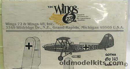 Vac Wings 1/72 Gotha GO-145 - Trainer and Night Raider, VW7218 plastic model kit